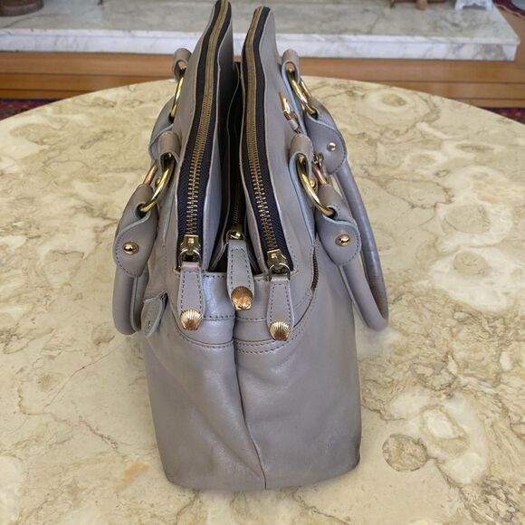 Modalu England Large“Pipa” Leather Bag Grey - Picture 5 of 15